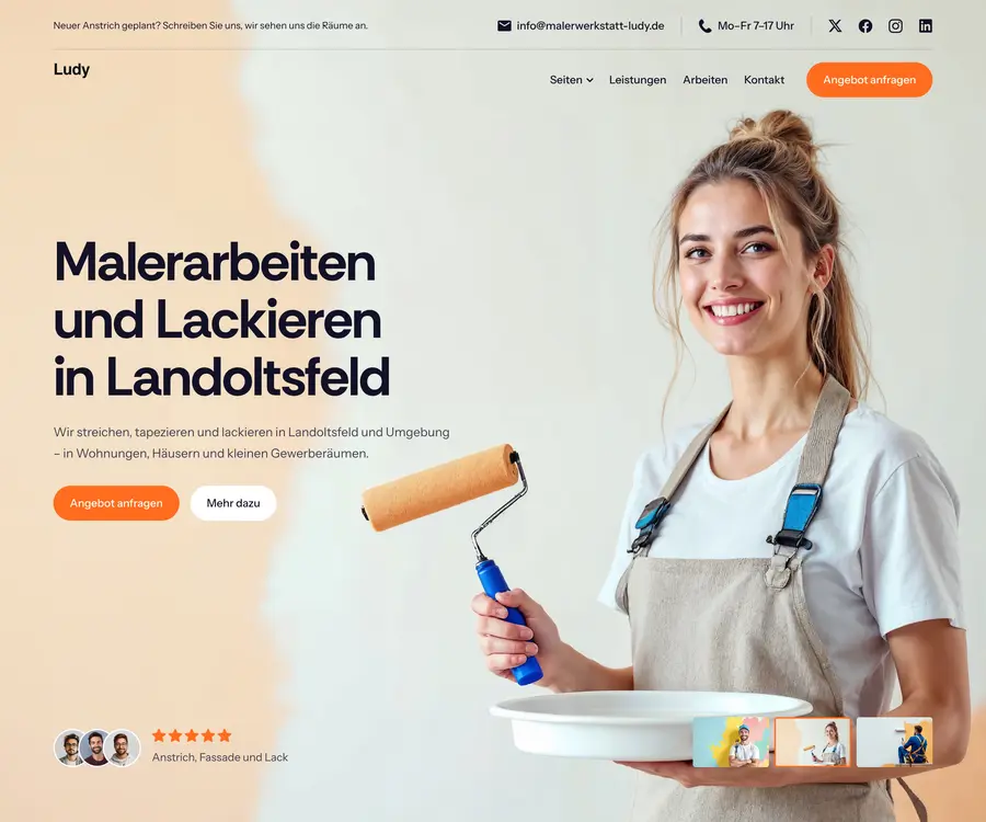 Ausschnitt der Musterseite von Malerwerkstatt Ludy