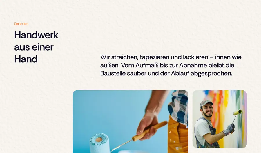 Ausschnitt der Musterseite von Malerwerkstatt Ludy