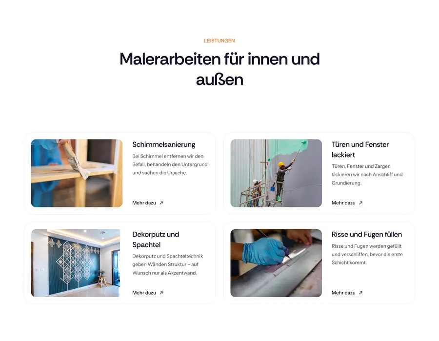 Ausschnitt der Musterseite von Malerwerkstatt Ludy