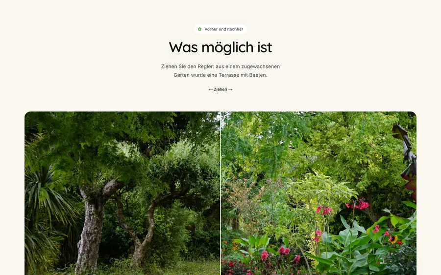 Ausschnitt der Musterseite von Gartenbau Kief