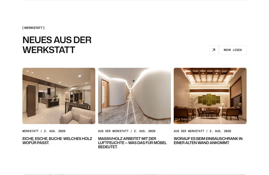 Ausschnitt der Musterseite von Schreinerei Gadinger & Sohn