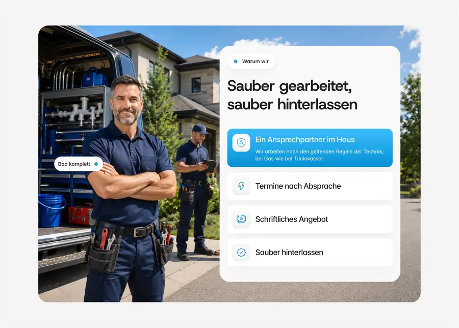 Ausschnitt der Musterseite von Haustechnik Bletzer