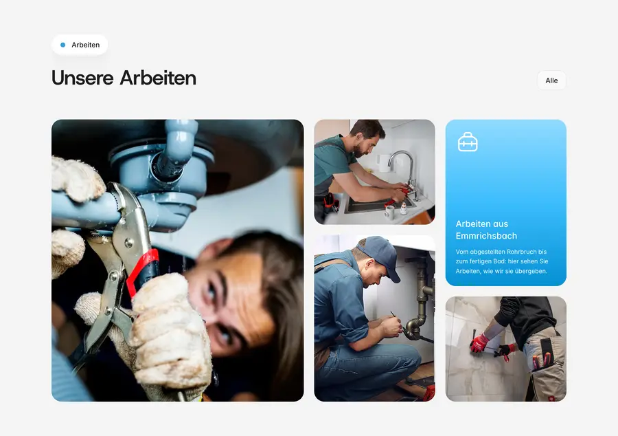 Ausschnitt der Musterseite von Haustechnik Bletzer
