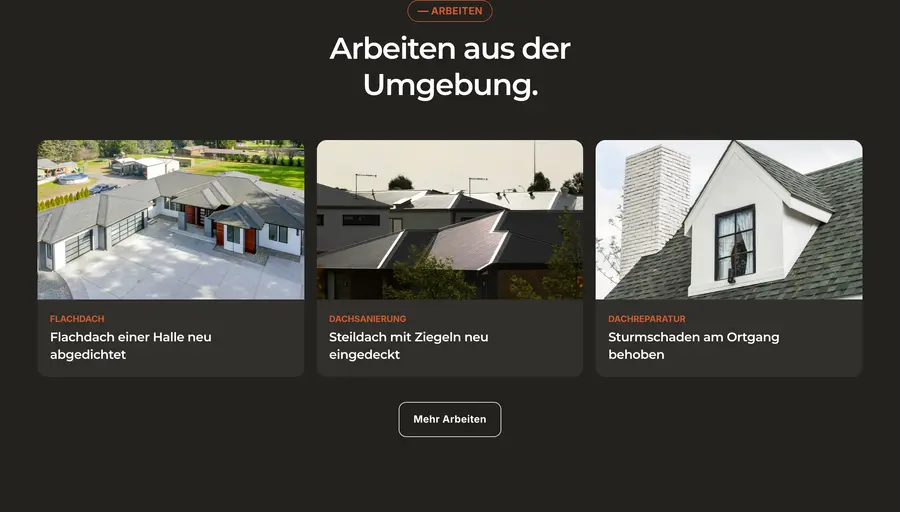 Ausschnitt der Musterseite von Bedachungen Hilsendegen