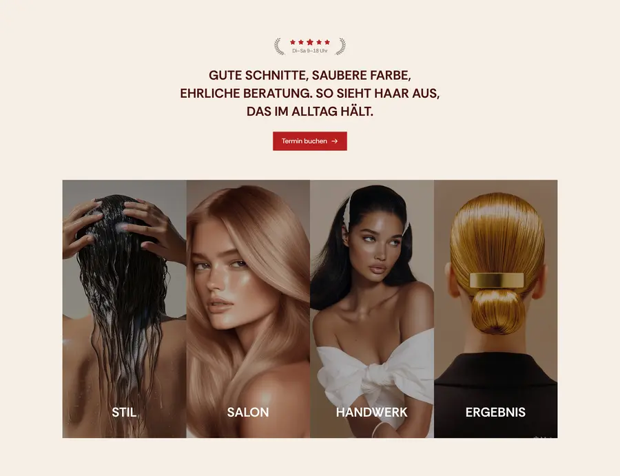 Ausschnitt der Musterseite von Salon Espenschied