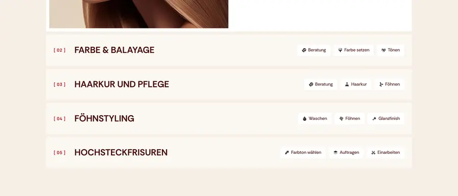 Ausschnitt der Musterseite von Salon Espenschied