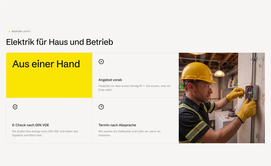 Ausschnitt der Musterseite von Elektrotechnik Lichti
