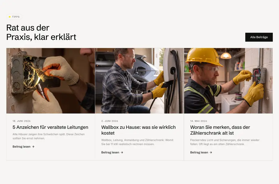 Ausschnitt der Musterseite von Elektrotechnik Lichti